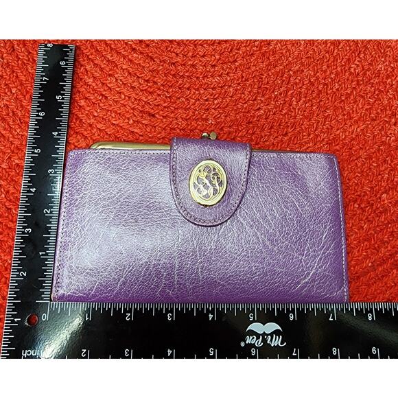 70s Vintage Rolfs Purple Leather Ladies Wallet - Picture 1 of 5